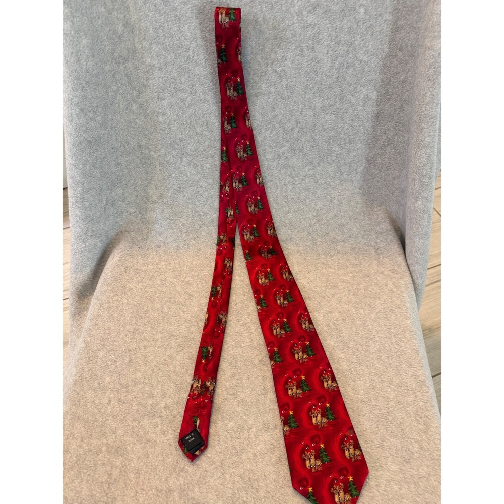 J. Garcia Mens Silk Tie Red Christmas Reindeer Dracula Claus Collection 52